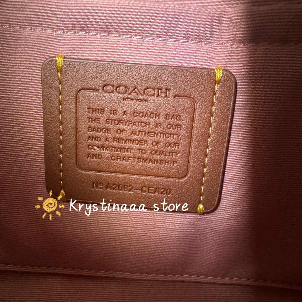 NWT Coach Gold Powder Pink Teri Shoulder Bag Signature with Charms CEA20 - Picture 10 of 11